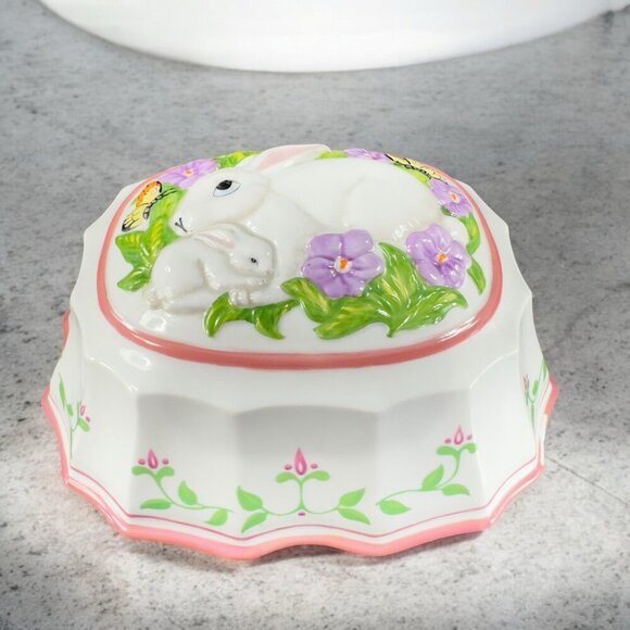 Vintage 1986 Franklin Mint Le Cordon Bleu Decorative Ceramic Mold Bunny Rabbit - Picture 2 of 14